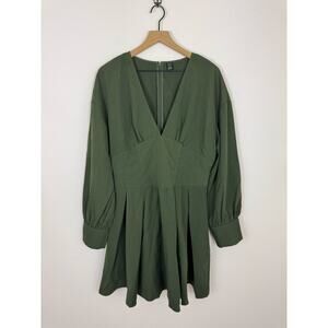 Shein Green Long Sleeve Mini Dress XL